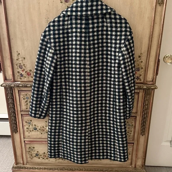 J. Crew Women's Black, Green and White Plaid Coat - Picture 4 of 6